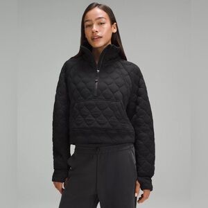 Lululemon Scuba Oversized Quilted Half Zip Pullover Black Womens Size XS S